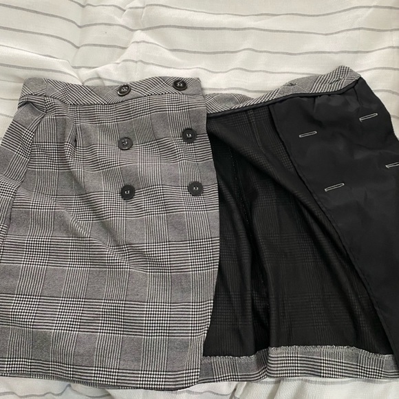 NWOT Zara Collection grey wrap chequered skirt - Picture 7 of 10
